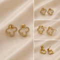 Clover Crystal Stud Earrings