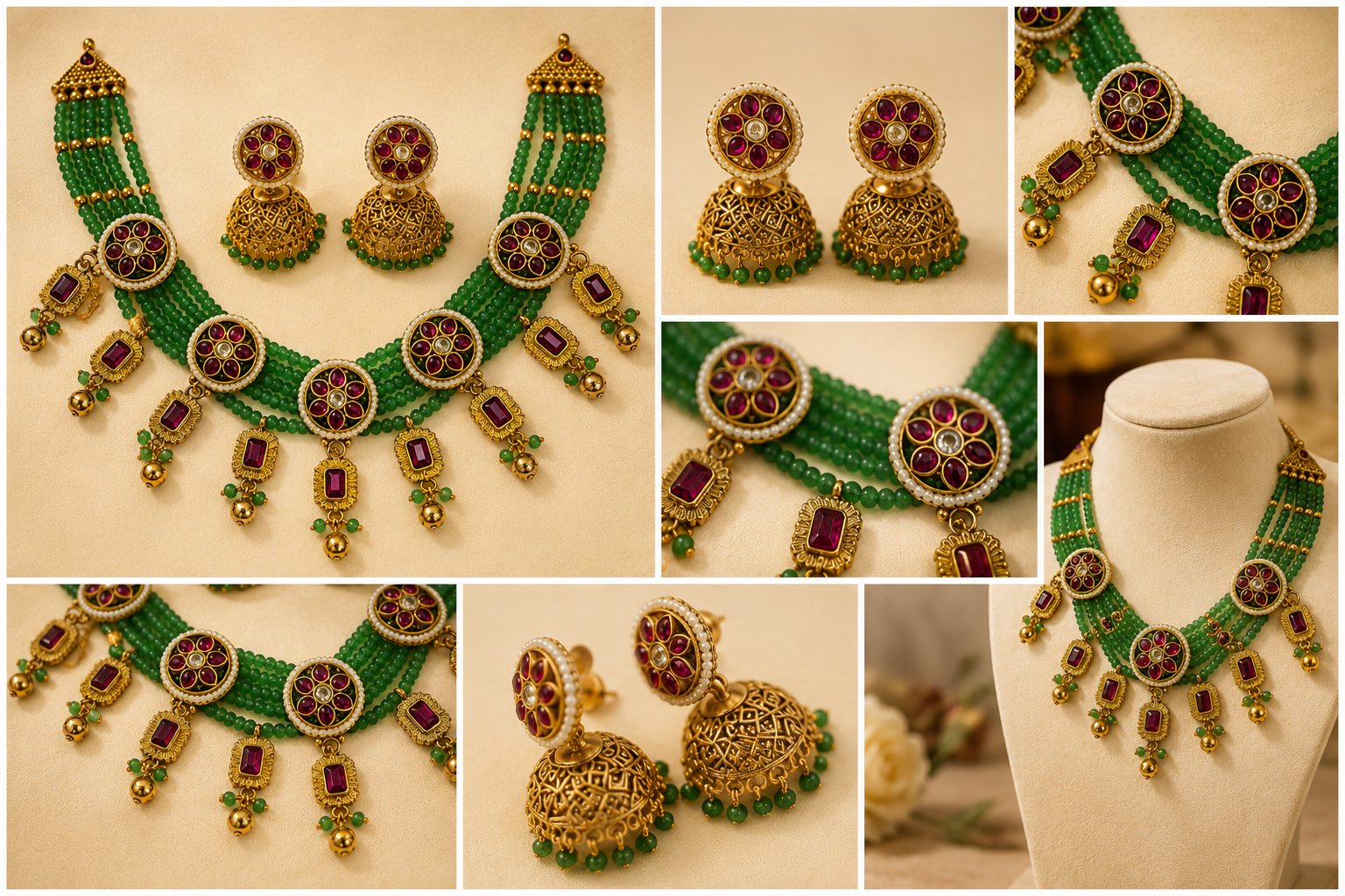 Emerald Statement Choker Set