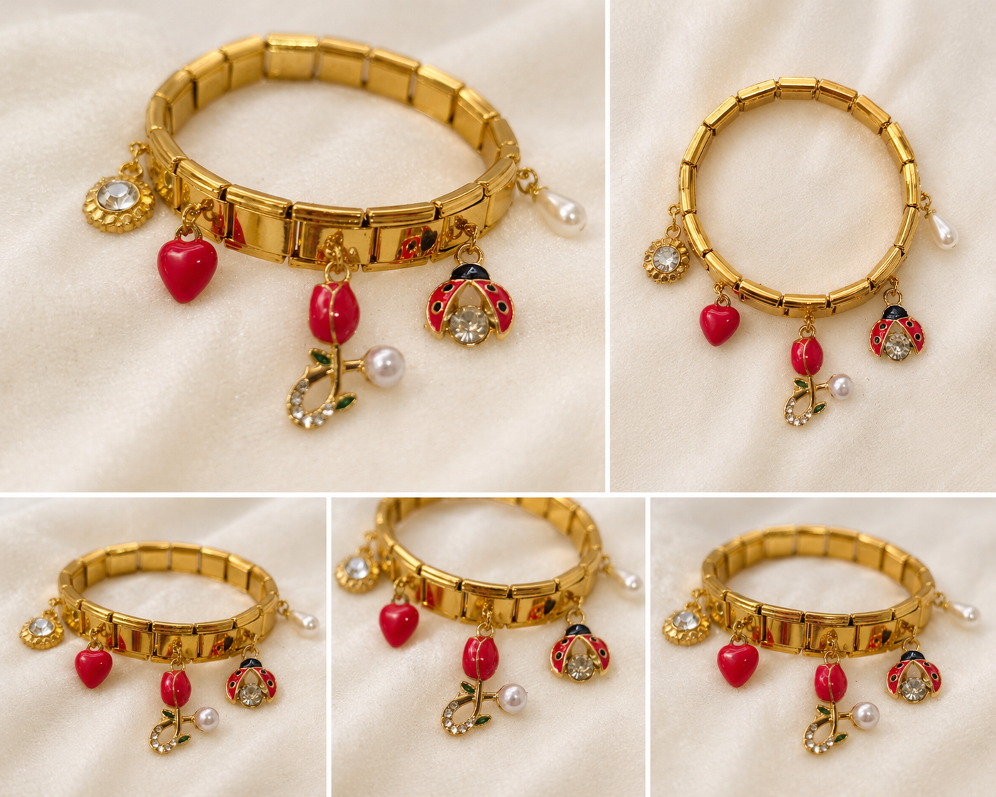 Cherry Blossom Charm Bracelet